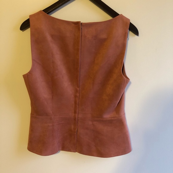 BCBG Faux Suede Peplum top - Picture 3 of 4